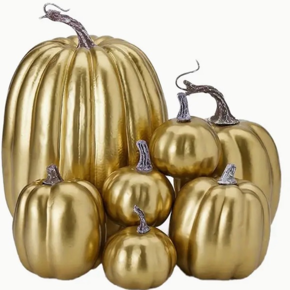 NEW Pumpkins Set – Golden Harvest Home Décor (7pcs) - Picture 1 of 4